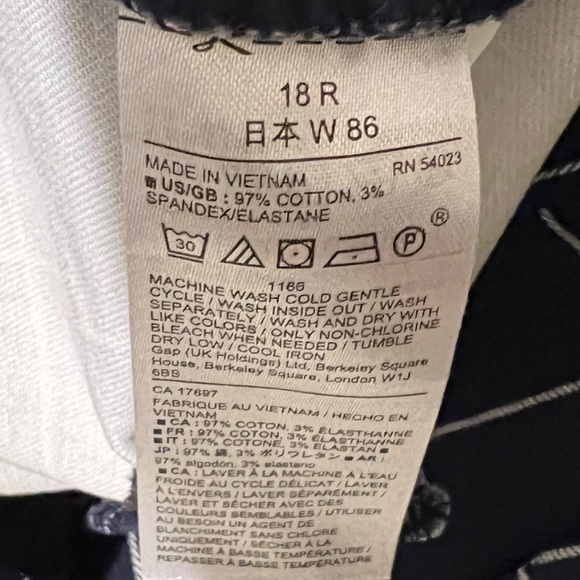 Gap Plaid City Crop Women’s Pants Blue 18 Career Work - Picture 4 of 4